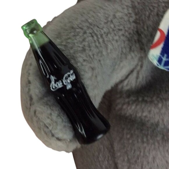 Coca-Cola 1999 Lucky The Seal Plush Toy 11 inch Gray Scarf Hat - Picture 4 of 6